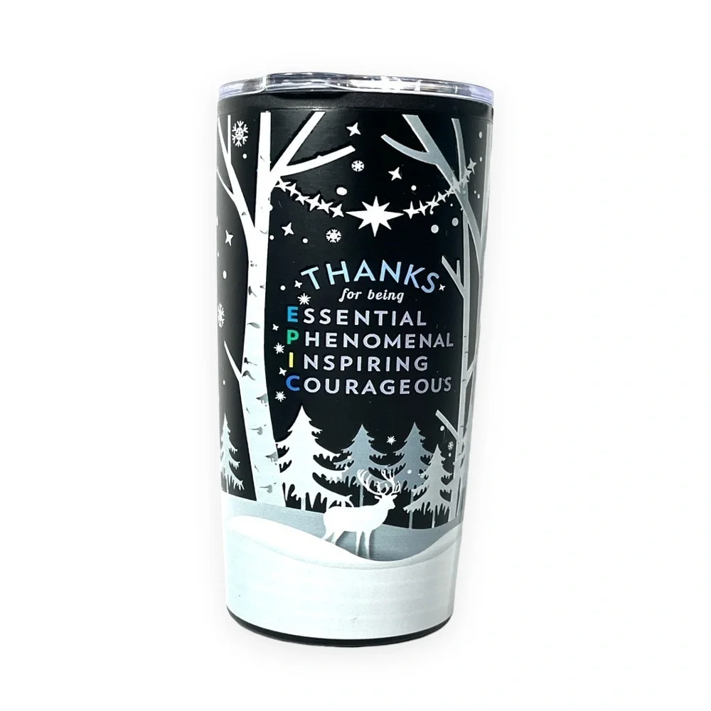 Minnesota Vikings 20 oz EPIC Coffee Tumbler Acrylic Slide Lid Holiday‎ Motif